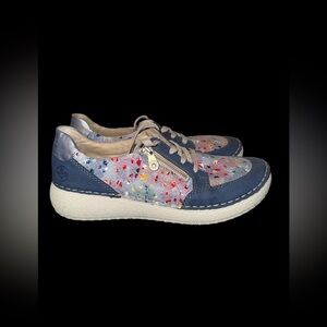 Women's Rieker Comfort & Style 50900 Angela Jeans/Ciel-Multi/Sky Size 42